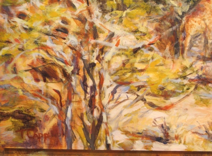 Detail of 12"x 16" "Giraffe in  Etosha bush" painting