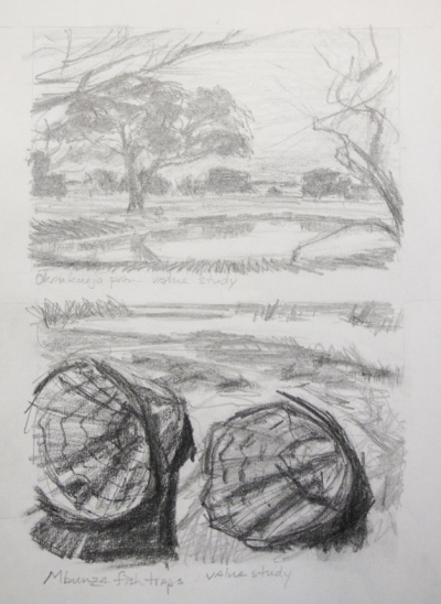 Value and composition studies - pencil